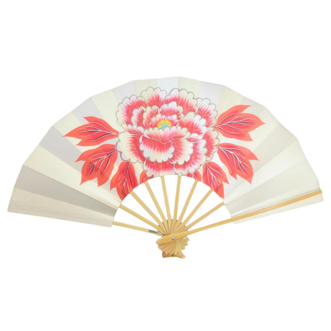 Red Peony Japanese Folding Fan